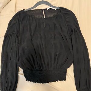 ASTR Nordstrom Black Textured Blouse